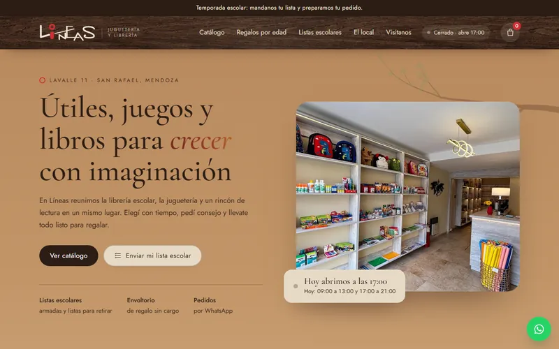 Web de Líneas Juguetería y Librería